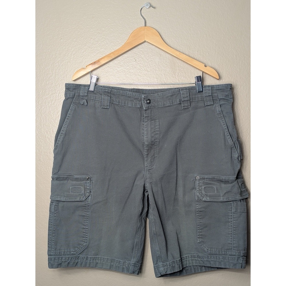 Duluth Trading Flex Fire Hose Shorts Mens 42‎ Dark Gray Cargo Work 10" Inseam